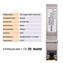 Load image into Gallery viewer, Wiitek 10G SFP+ to RJ45 Copper Modules, 1.25G/2.5G/5G/10GBase-T Ethernet Copper to SFP+ Transceiver Compatible for Ubiquiti Unifi UF-RJ45-10G /uacc-cm-rj45-mg (Cat 6a/7 or Better, 30-Meter), ForUbiquiti_4907