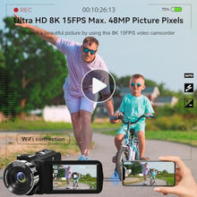Load image into Gallery viewer, WIKICO 8k Video Camera Camcorder vlogging Camera, BlackBlue_1081