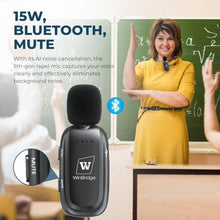 Load image into Gallery viewer, WinBridge Wireless Voice Amplifier for Teachers - Lapel Mic System Saves Your Voice | 15W Portable PA System with Bluetooth, 12H+ Battery, Auto-Pairing | No Headset, Ultra-Light 18.3g Clip Mic WB005N_7
