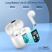 Load image into Gallery viewer, Wireless Earbud Bluetooth 5.3 Headphones with Clear Sound, 40H Playtime, Sport Earbud Touch Control with LED Digital Display, IP7 Waterproof Bluetooth Earphones Built-in Mic for Android iOS Workout, White_7805
