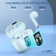 Load image into Gallery viewer, Wireless Earbud, Bluetooth 5.4 Headphones New 40H Ear Bud with LED Power Display, in-Ear Bluetooth Earbud HiFi Stereo Sound with 4 Mics, IP7 Waterproof Wireless Earphones for Android iOS, Light Green, Xlightgreen_189