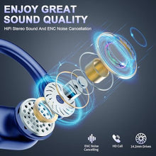 Load image into Gallery viewer, Wireless Earbud Bluetooth 5.4 Headphones 75Hrs Playtime, 2025 Bluetooth Earbuds Deep Bass Noise Cancelling Mic, Over Ear Bud with Sport Earhooks, IPX7 Waterproof LED Display, Button Control, Blue_371