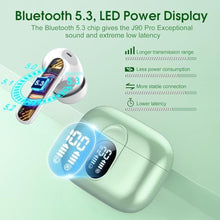 Load image into Gallery viewer, Wireless Earbuds, 2025 Bluetooth Headphones 5.3 HiFi Stereo Earphones, 40H Playtime in-Ear Earbud, Bluetooth Earbud with LED Power Display, IP7 Waterproof Earphones Sport Headset for Android iOS, Green_4472