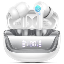 Load image into Gallery viewer, Wireless Earbuds, Bluetooth 5.4 Headphones with 4 ENC Noise Cancelling Mic, 45Hrs Playtime Bluetooth Earphones HiFi Stereo Deep Bass, in Ear Earbuds IP7 Waterproof, Wireless Headphones Silver White, milkywhite_1