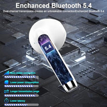 Load image into Gallery viewer, Wireless Earbuds, Bluetooth Headphones, Stereo Bass Ear Buds with ENC Noise Cancelling Mics,42H Bluetooth Earbuds with LED Display Charging Case, IP7 Waterproof Earphones for Android iOS/Glass white, Glasswhite_725