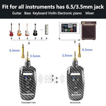 Load image into Gallery viewer, Wireless Guitar System 2.4GHz 2 Modes, 250 Rotatable (K6), CarbonFiber_1404