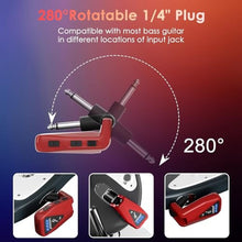 Load image into Gallery viewer, Wireless Guitar System Transmitter Receiver: UHF Cordless 164 Feet Range - 6 Channels USB-C Rechargeable Audio, 220 Rotatable Plug Design for Guitar Bass and Electric Instruments(Red)_4776