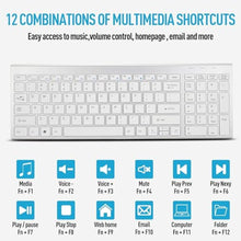 Load image into Gallery viewer, Wireless Keyboard and Mouse Combo, Compact Quiet Wireless Keyboard and Mouse Set 2.4G Ultra-Thin Sleek Design for Windows, Computer, Desktop, PC, Notebook, Laptop-Silver White, SilverWhite_6079
