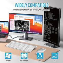 Load image into Gallery viewer, Wireless Keyboard and Mouse Combo, Compact Quiet Wireless Keyboard and Mouse Set 2.4G Ultra-Thin Sleek Design for Windows, Computer, Desktop, PC, Notebook, Laptop-Silver White, SilverWhite_6080