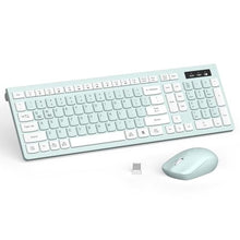 Load image into Gallery viewer, Wireless Keyboard and Mouse Combo Silent for Office and Home(Mint Green), MintGreenandwhite_1