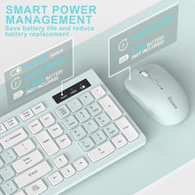 Load image into Gallery viewer, Wireless Keyboard and Mouse Combo Silent for Office and Home(Mint Green), MintGreenandwhite_446