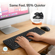Load image into Gallery viewer, Wireless Keyboard Mouse Combo, Scissor-Switch Keys, 2-in-1 USB Receiver and Two Bluetooth, Multi Device Silent Design for Computer, Laptop, MacBook and iPad (Graphite)_2690