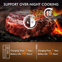Load image into Gallery viewer, Wireless Meat Thermometer: 500FT Bluetooth Smart Meat Thermometer for Cooking and Grilling, CaloriMastery Digital Food Thermometer with Ultra-Thin Probe for Oven Safe, Kitchen, Smoker, BBQ, DarkBlue_5681