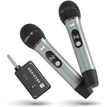 Load image into Gallery viewer, Wireless Microphones for Karaoke Machine, 2 Rechargeable Dynamic Microphones with Receiver, 200FT Wireless Range, 40H Battery Life, for PA Speaker, Amplifier, Church, Party, Speech and Singing, black_1