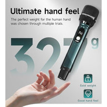 Load image into Gallery viewer, Wireless Microphones, Professional Dual Wireless Microphone with 240 ft Effective Range, 3ms Transmission Rate, Studio Grade Sound Pick Up Mic Head, Metal Body, Microphone for Singing, Speech, Grey_5585