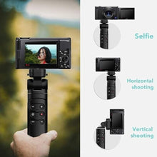 Load image into Gallery viewer, Wireless Vlogging Tripod Grip with Remote Shutter & Zoom Control for Sony ZV-1, A7 III, A6600, ZV-E10, A6400, A6100, A7R IV, ZV-1F, A7R III, A9 II GP-VPT2BT Replacement for Travel & Self Recording, BlackforSony_894