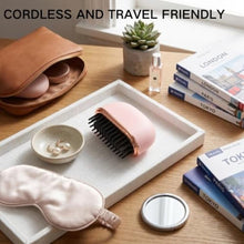 Load image into Gallery viewer, Wisoqu Cordless Hair Straightener Brush, Portable Straightening Brush with 3 Temp Settings, PTC 30S Fast Heating, Rechargeable Hot Brush Hair Straightener for Travel, Home, Outdoor (Pink)_2178