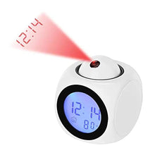 Load image into Gallery viewer, with Voice Talking LED Time Temperature for BedroomProjection Alarm Clock for Bedrooms Digital Voice Report Alarm Clock 12/24 HDigital Electric Clocks Projection On Ceiling, Bedside, Office (White)_1