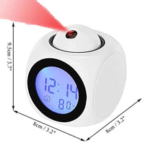 Load image into Gallery viewer, with Voice Talking LED Time Temperature for BedroomProjection Alarm Clock for Bedrooms Digital Voice Report Alarm Clock 12/24 HDigital Electric Clocks Projection On Ceiling, Bedside, Office (White)_1325