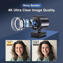 Load image into Gallery viewer, wo-we Windows Hello Face Recognition 4K UHD Webcam for Instant Login with Windows 11, 120 Degree View Webcam Desktop Laptop PC_1942