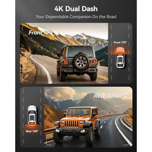 Load image into Gallery viewer, WOLFBOX 4K Dash Cam Front and Rear, WiFi UHD 2160P/1080P Mini Dash Camera for Cars,32GB Card Included,Built-in GPS,WDR,Night Vision,24H Parking Mode, G-Sensor, Loop Recording,Supports 256GB Max, Black_1796