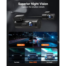 Load image into Gallery viewer, WOLFBOX 4K Dash Cam Front and Rear, WiFi UHD 2160P/1080P Mini Dash Camera for Cars,32GB Card Included,Built-in GPS,WDR,Night Vision,24H Parking Mode, G-Sensor, Loop Recording,Supports 256GB Max_1289