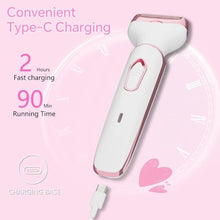 Load image into Gallery viewer, Women's Electric Razor Bikini Trimmer, 4-in-1 Cordless Shaver for Face, Legs, Underarms, Pubic Hair Wet/Dry Use, Painless Hair Removal, Pink_1751
