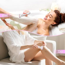Load image into Gallery viewer, Women's Electric Razor Bikini Trimmer, 4-in-1 Cordless Shaver for Face, Legs, Underarms, Pubic Hair Wet/Dry Use, Painless Hair Removal, Pink_1752