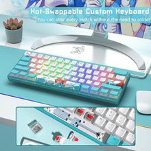 Load image into Gallery viewer, Womier 60% Percent Keyboard,WK61 V2 Mechanical RGB Wired Gaming Keyboard,Hot-Swappable Creamy Key Board with PBT Keycaps,Linear Red Switch for Windows/MAC (Blue), WKVBlue_8460