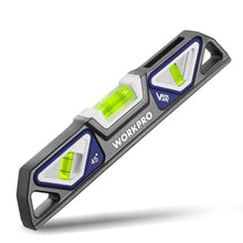 Load image into Gallery viewer, WORKPRO 10-Inch Magnetic Torpedo Level, Patented Double-View Design, Die-Cast Aluminum Alloy Construction, 3 Bubble Vials for 0/90/45 Measurements_1