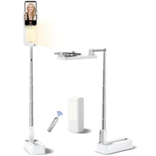 Load image into Gallery viewer, Woumlaiy Overhead Phone Stand for Recording,Overhead Phone Mount, Foldable/Extendable/Rechargeable Phone Stand with Light&Wireless Remote, for Photo/Vlog Kit/Tiktok/Unboxing Video,Cooking.v10, White_1