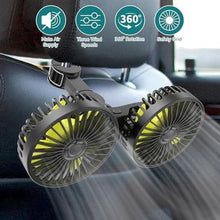 Load image into Gallery viewer, Wowok Car Fan for Rear Seat Passenger Dual Head USB Car Seat Fan for Backseat Kids, 360 Rotatable 3 Speeds Air Circulation Fans for Baby, USB Fans with Adjustable Clip for Vehicles SUV RV Vehicles_18