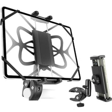 Load image into Gallery viewer, Wukanleng Bike Tablet Phone Holder with Silicone Security Band, Metal Arm 360 Rotation Tablet Handlebar Mount for Stationary Bicycle, Treadmill Fits iPad Pro/Air/Mini, Smartphones, 4-13'' Devices, Black_1