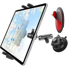 Load image into Gallery viewer, Wukanleng Windshield Car Tablet Holder with Aluminum Arm, Dashboard Tablet Mount with Suction Cup for Truck Car SUV Business Vehicle Fits iPad Pro 13/12.9/Air/Mini, Galaxy Z Fold, 4-13" Devices, Black_1