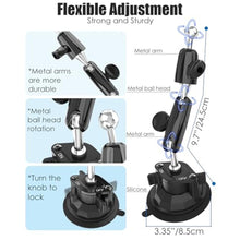 Load image into Gallery viewer, Wukanleng Windshield Car Tablet Holder with Aluminum Arm, Dashboard Tablet Mount with Suction Cup for Truck Car SUV Business Vehicle Fits iPad Pro 13/12.9/Air/Mini, Galaxy Z Fold, 4-13" Devices, Black_4550