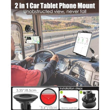 Load image into Gallery viewer, Wukanleng Windshield Car Tablet Holder with Aluminum Arm, Dashboard Tablet Mount with Suction Cup for Truck Car SUV Business Vehicle Fits iPad Pro 13/12.9/Air/Mini, Galaxy Z Fold, 4-13" Devices, Black_4551