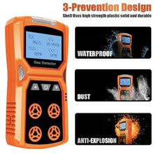 Load image into Gallery viewer, X-4 Gas Detector 4-in-1, Portable Multi-Gas Monitor for CO, HS, O, LEL, Industrial Safety Device with Large LCD, Audible & Visual Alarms, Durable & Rechargeable for Workplace Protection, Orangenew_701
