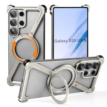Load image into Gallery viewer, XAOVUIR for Samsung Galaxy S26 Ultra Case with Magnetic Stand, Frameless Metal S26 Ultra Slim Case with S Pen Cutout, Drop-Proof Protective Cover for Galaxy S26Ultra with Rotatable Kickstand, Sliver, Silver_1