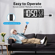 Load image into Gallery viewer, Xflyee 18 Inch Oversized Digital Wall Clock with Remote Control, Auto-Dimming, Temperature, Date/Day of Week, Large Display, Multi-Functional, White_801
