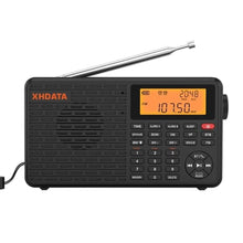 Load image into Gallery viewer, XHDATA D109 Portable Shortwave Radio AM FM SW LW World Band Radio DSP Good Recepton Radio with Great Sound Mp3 Speaker Alarm Clock Sleep Function TF Card Support Function_1