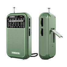 Load image into Gallery viewer, XHDATA D220 Portable AM FM SW Shortwave Receiver Pocket Radio, 2 AA Battery Operated, Transistor Radios with Excellent Reception for Family or Elder (Green)_1