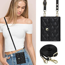 Load image into Gallery viewer, XIMAND for Samsung Galaxy Z Flip 7 Accordion Crossbody Wallet Case, 4 Card Slots, RFID Blocking, and Adjustable Strap - Stylish and Versatile Accessory.(Black)_4441