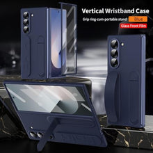 Load image into Gallery viewer, XIMAND for Samsung Galaxy Z Fold 7 Protect Case with Wristband Stand,Bulit-in Screen & Lens Protection Shockproof Full Body Drop Fall Protection.(Blue)_4379