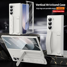 Load image into Gallery viewer, XIMAND for Samsung Galaxy Z Fold 7 Protect Case with Wristband Stand,Bulit-in Screen & Lens Protection Shockproof Full Body Drop Fall Protection.(White)_4428