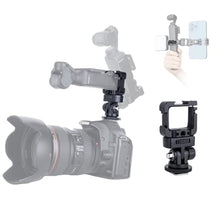 Load image into Gallery viewer, XIXAN DJI Osmo Pocket 4/3 Camera Mount Adapter Accessories for Sync Videography & Photography, Expansion Cage with Cold Shoes & 1/4" Screw Hole, 180 Tilts Adjustable, Perfect for Solo Content Creator, black_1