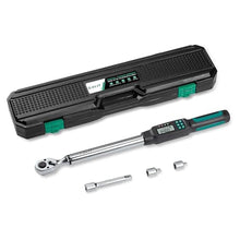 Load image into Gallery viewer, XLIT 1/2 Digital Torque Wrench Set 7.5-250.8 ft-lb/10.2-340 Nm, 2% Accuracy, LED & Buzzer Alerts, with 3 Adapters (1/4", 3/8"& Extension Bar), Industrial CR-V Steel for Car, Motorcycle, Bike Repair, Black_1