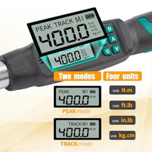 Load image into Gallery viewer, XLIT 1/2 Digital Torque Wrench Set 8.9-295 ft-lb/12-400 Nm, 2% Accuracy, LED & Buzzer Alerts, with 3 Adapters (1/4", 3/8"& Extension Bar), Industrial CR-V Steel for Car, Motorcycle, Bike Repair, Black_5457