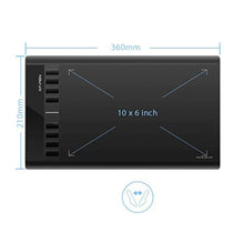 Load image into Gallery viewer, XP-Pen Star03 10x6 inch Graphics Pen Tablet Drawing Tablet Signature Painting Board with Battery-Free Grip Pen & 8 Hot Keys Compatible with Windows 7/8/10 Mac Black_1106