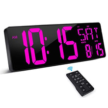 Load image into Gallery viewer, XREXS 17.2 Inch Large Digital Wall Clock with Remote Control, Purple_1