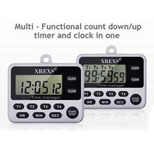 Load image into Gallery viewer, XREXS 4 Channel Digital Kitchen Timer Clock with Large LCD Display, White_142